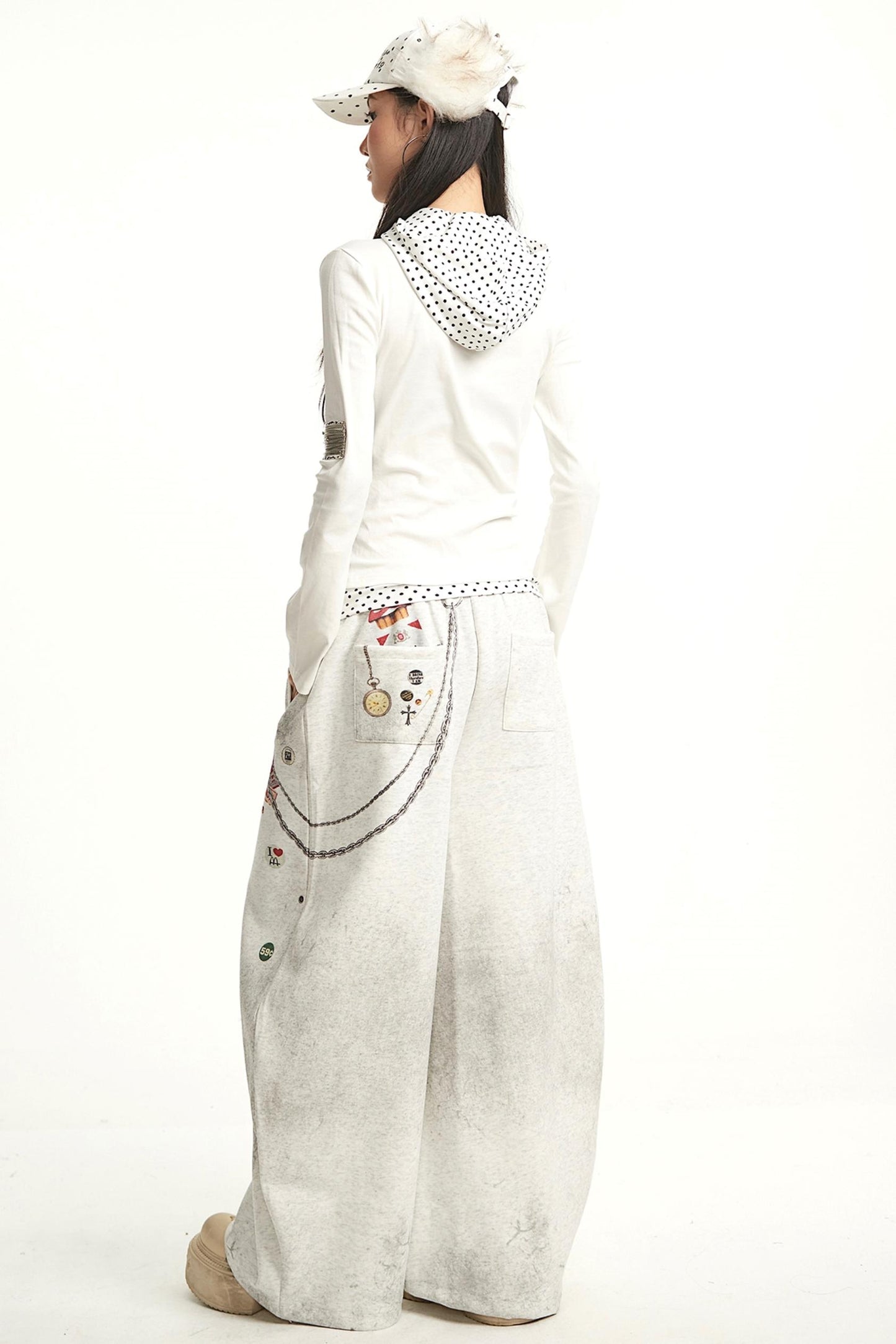 Vintage Polka Dot Long Sleeve T-Shirt