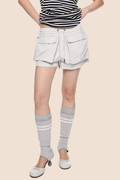 Pleated Quick-Dry Sports Shorts