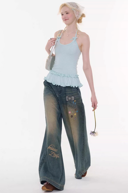 Mint Candy Lace Polka Dot Top