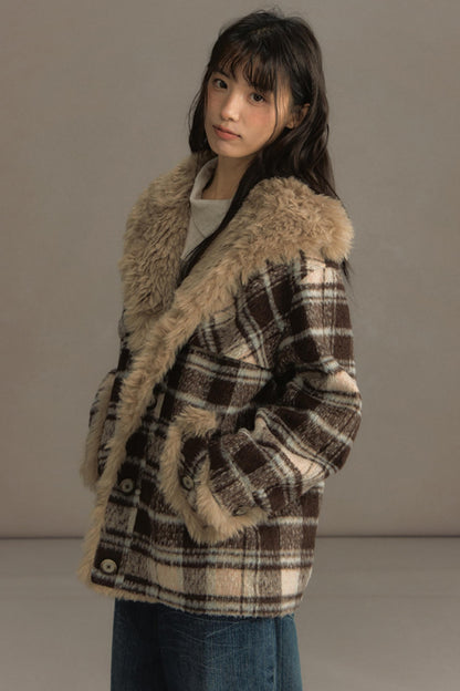 Fuji Plaid Woolen Jacket