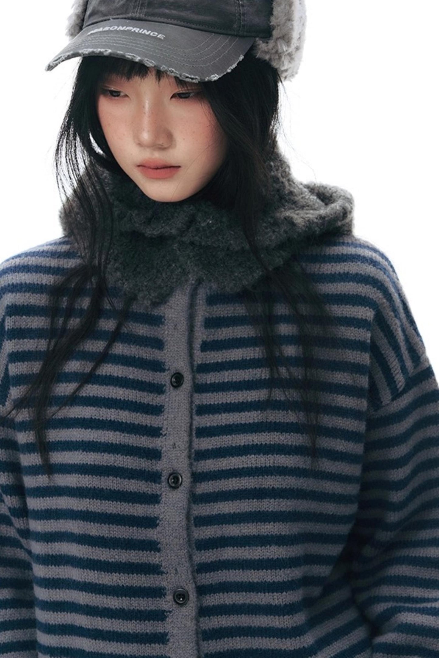 Vintage Striped Sweater Cardigan