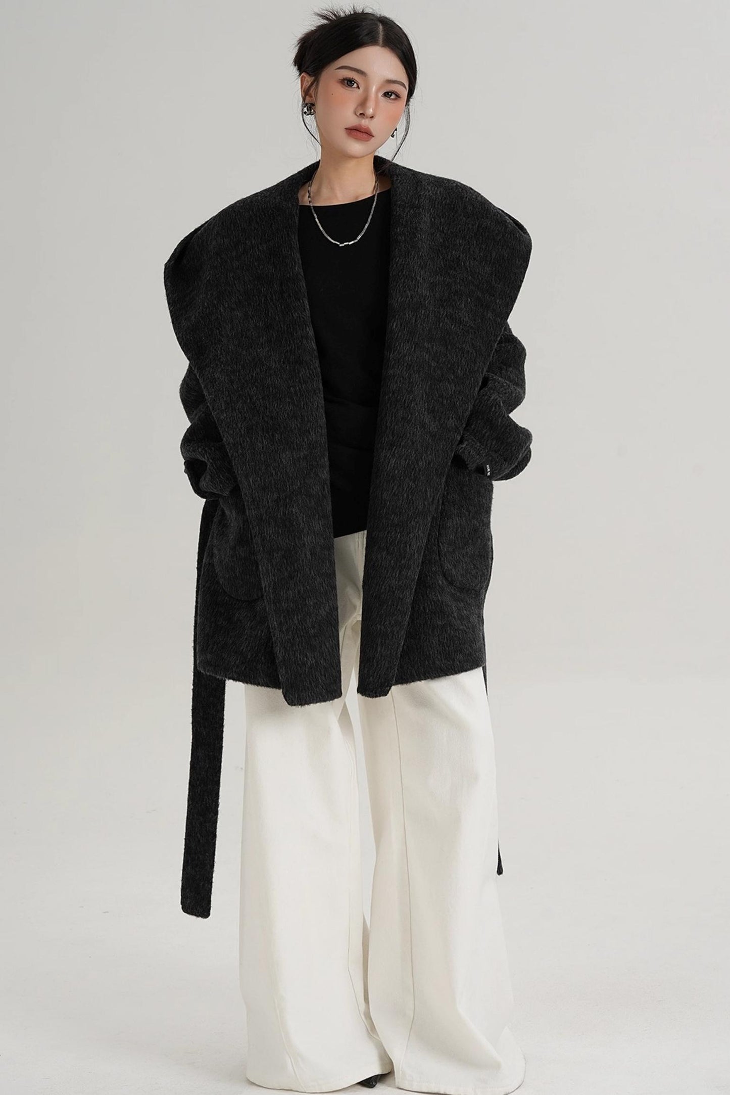 Autumn Hooded Woolen Coat