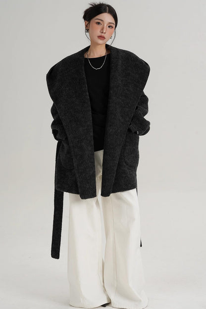Autumn Hooded Woolen Coat