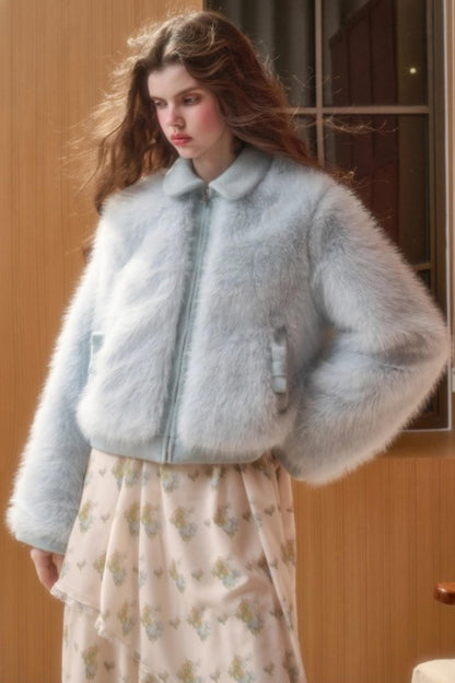 Baby Blue Fur Coat