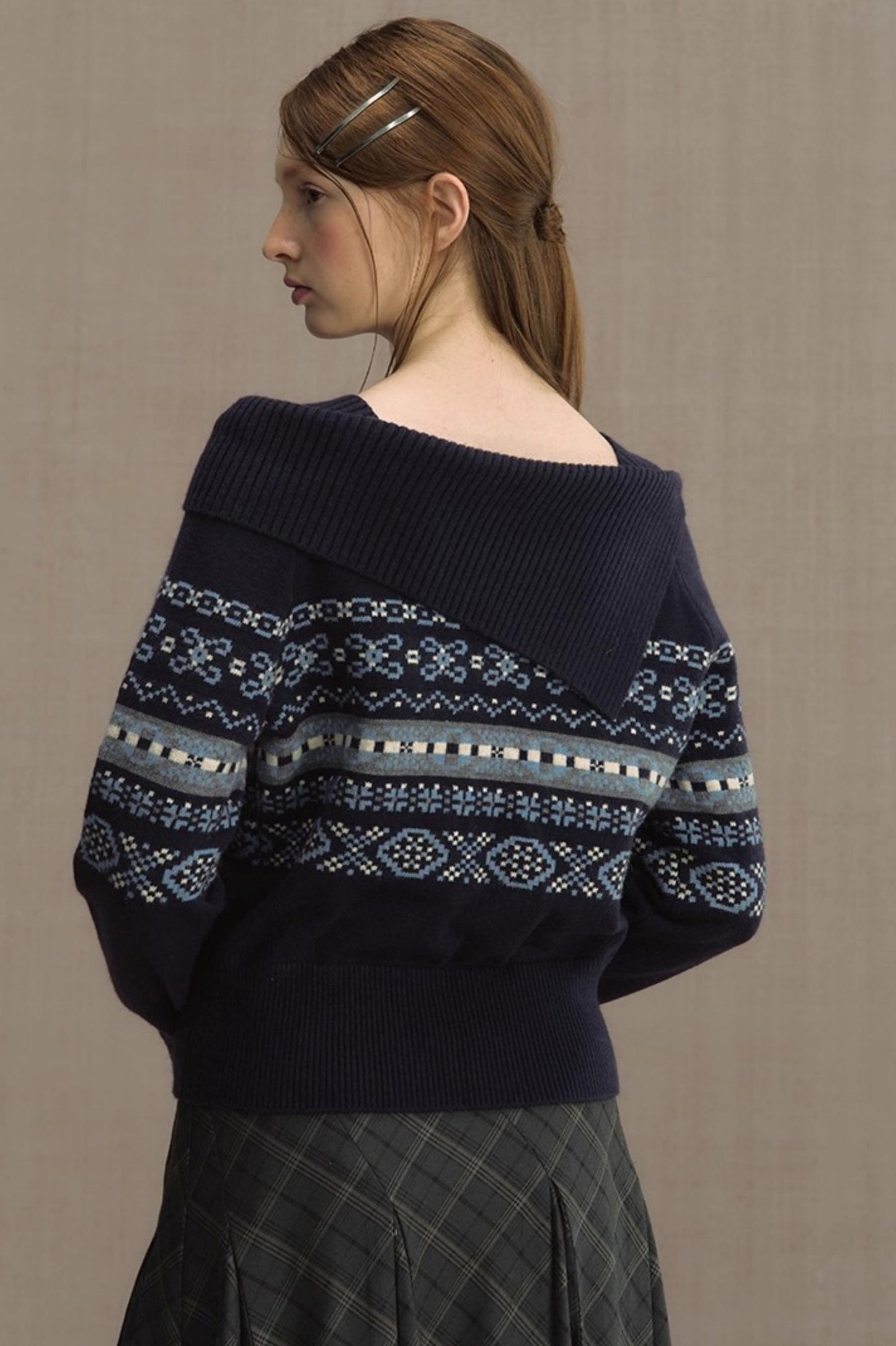 Nordic Preppy Style Fair Isle Sweater