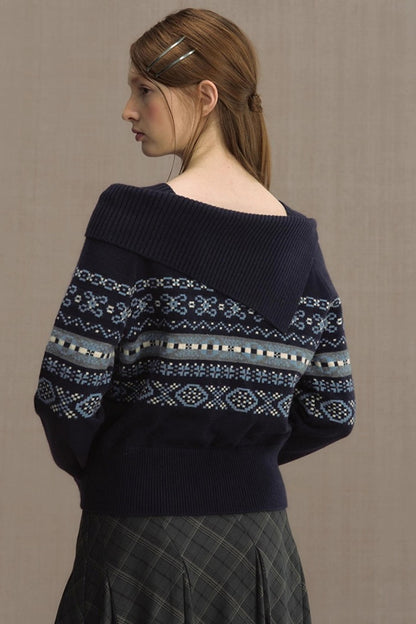Nordic Preppy Style Fair Isle Sweater