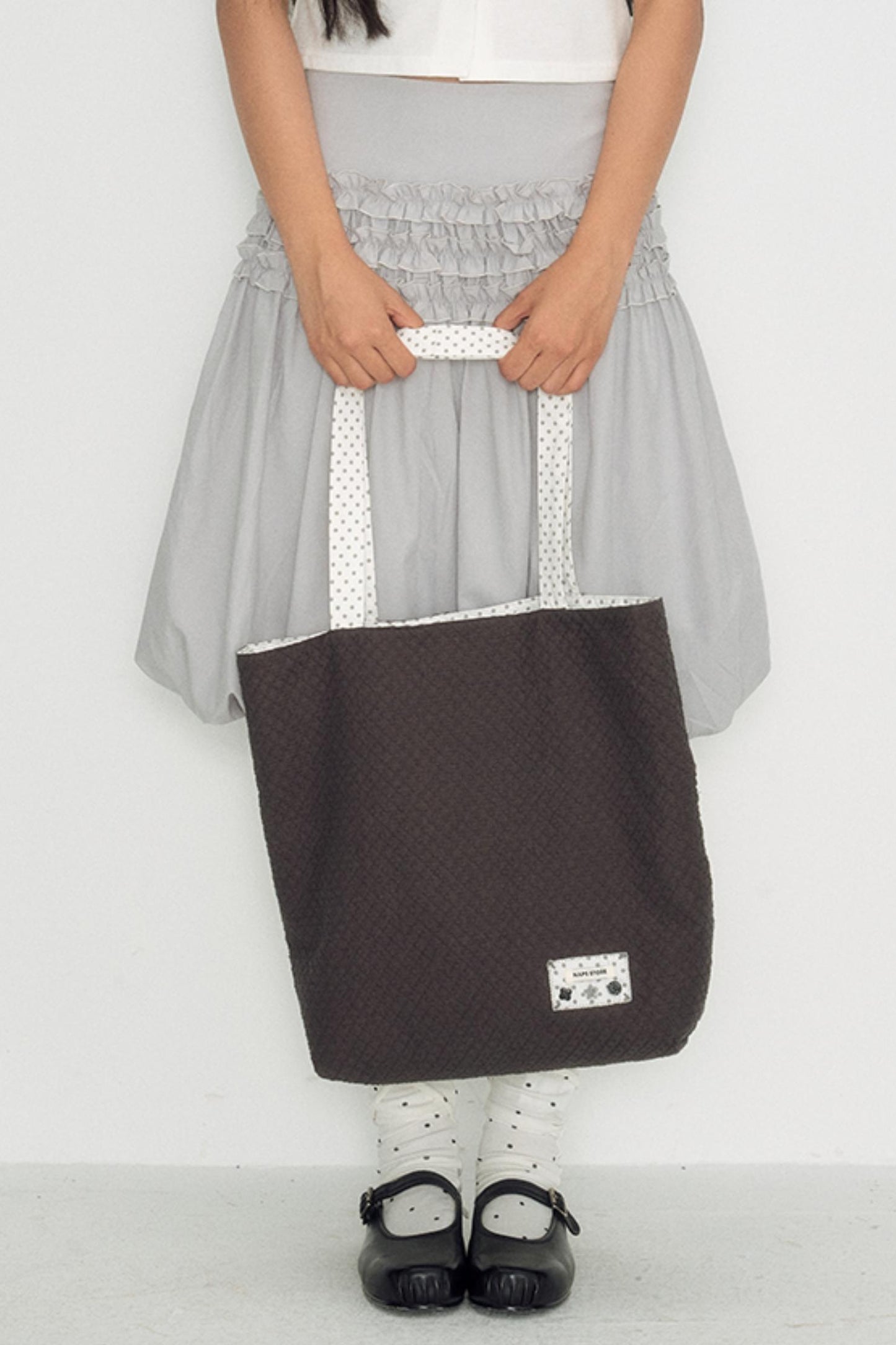 Vintage Polka Dot Canvas Shoulder Bag