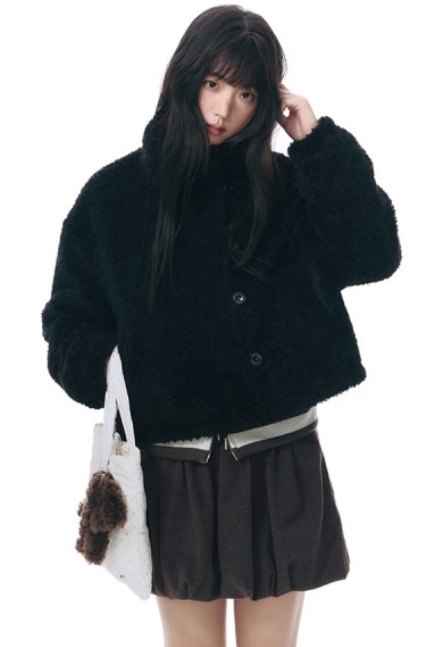 Polka Dot Woolen Reversible Jacket