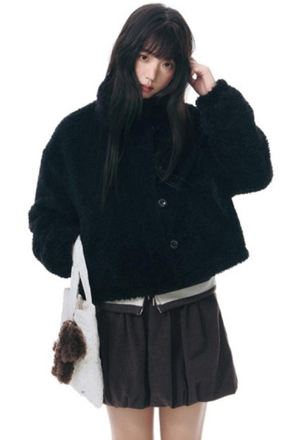 Polka Dot Woolen Reversible Jacket