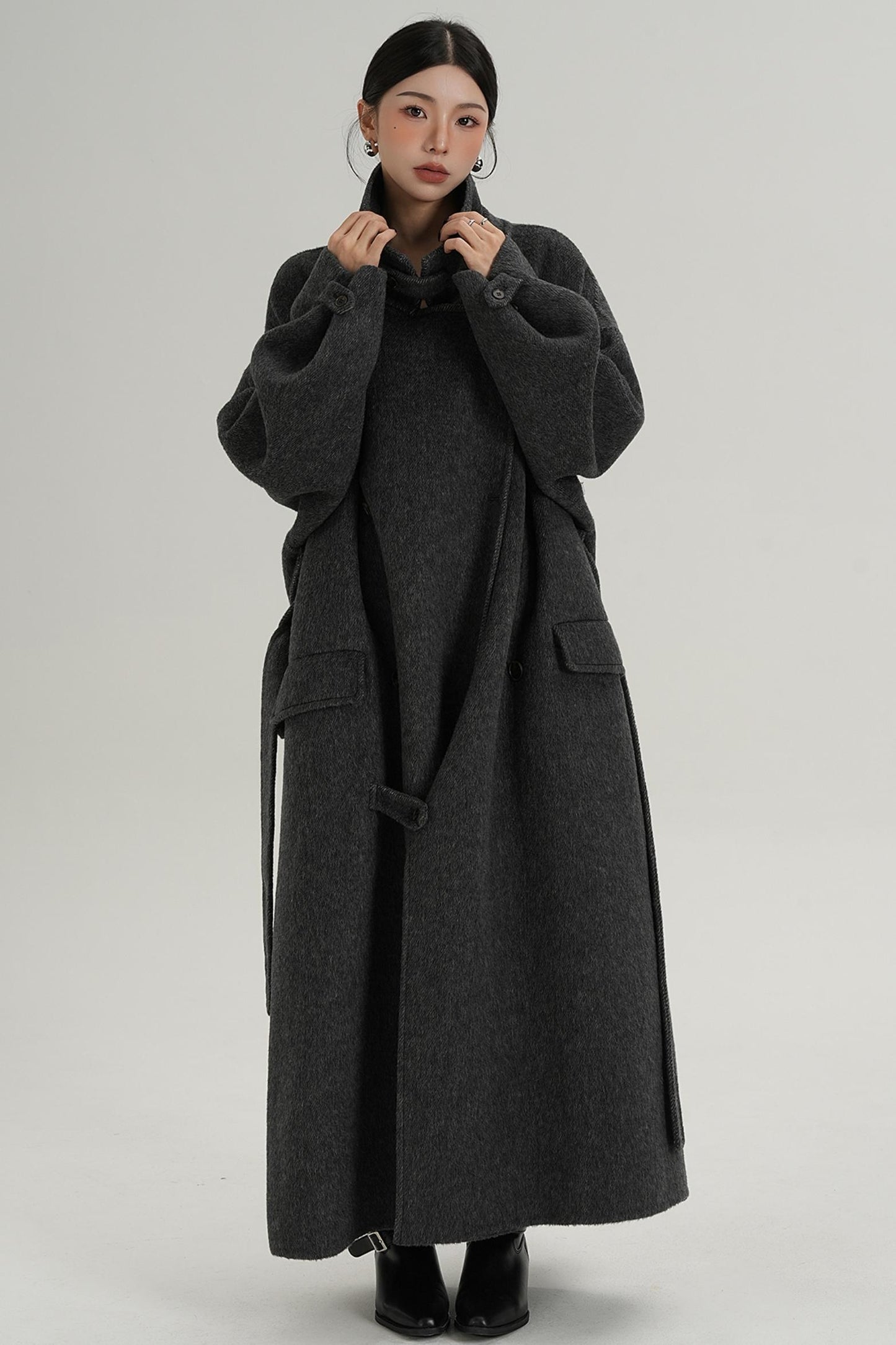 Woolen Silhouette Long Coat