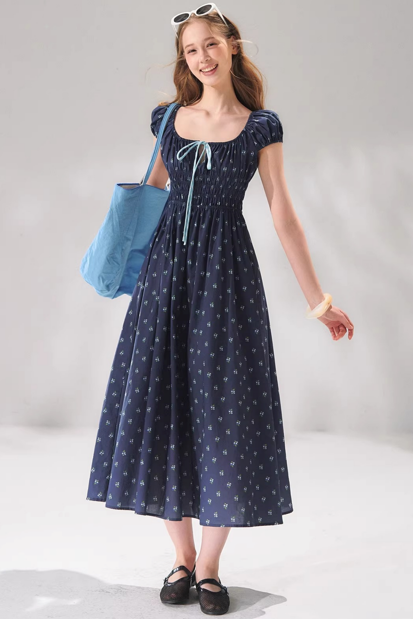 Floral Bow Long Dress
