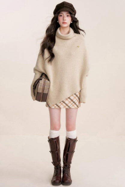 Retro Plaid Woolen Skirt