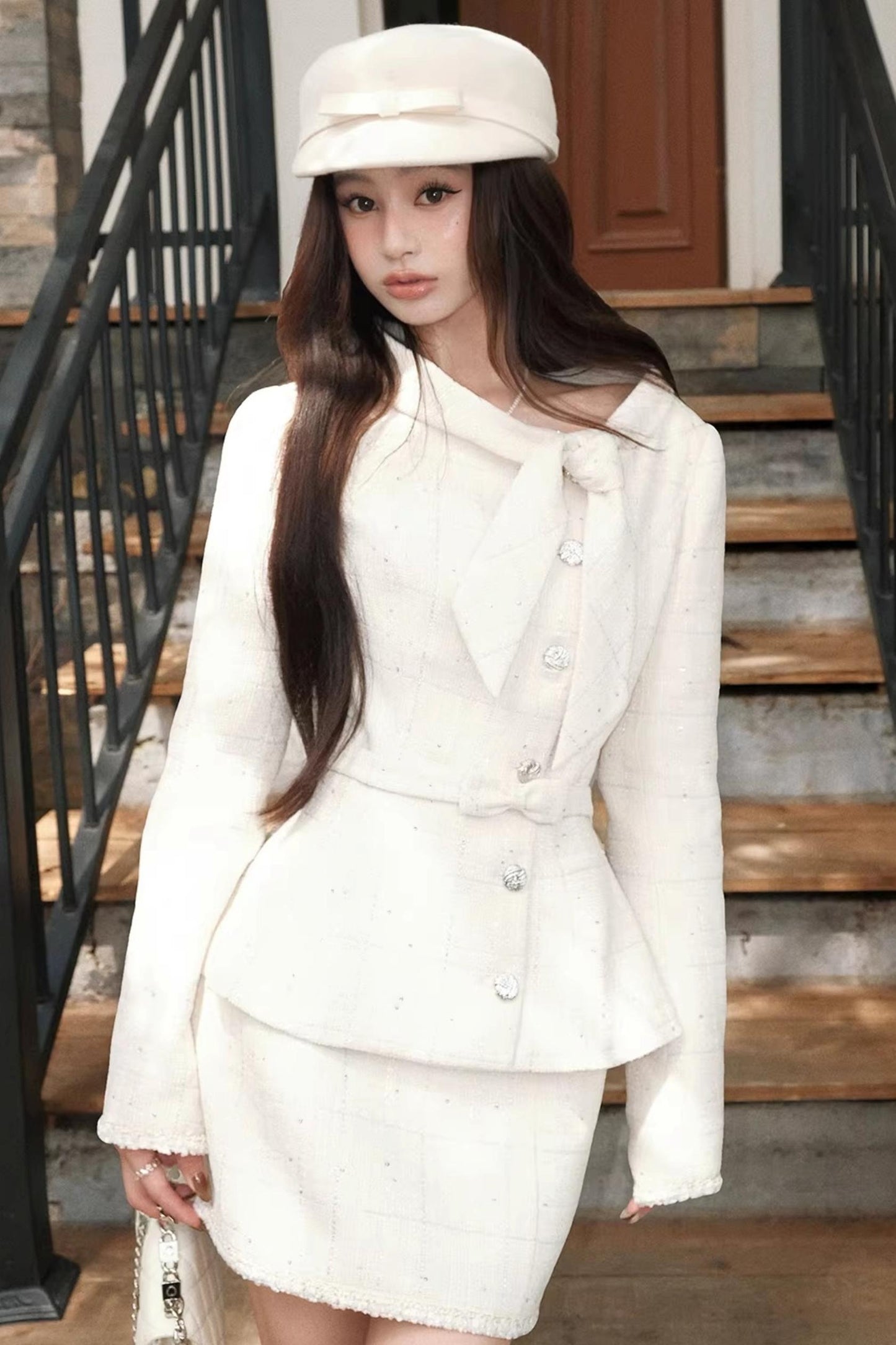 Elegant Narcissus Ribbon Suit Set-Up