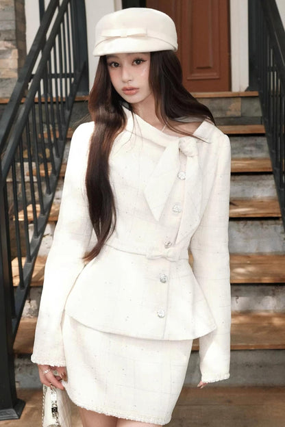 Elegant Narcissus Ribbon Suit Set-Up