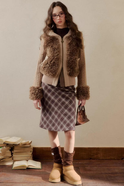 Eco-Friendly Fur Patchwork Jacket