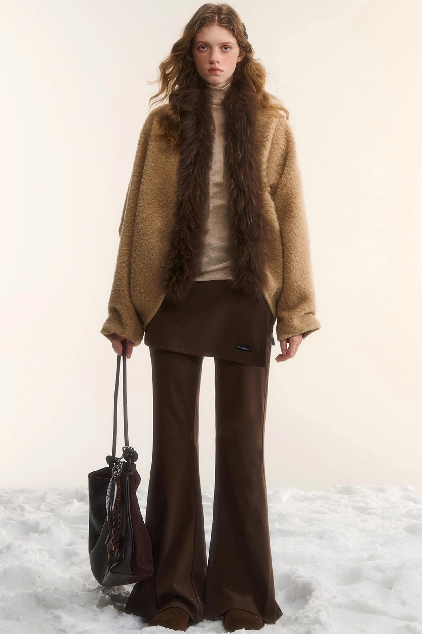 Irregular Flared Knit Pants