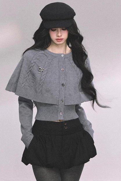 Cable Knit Cape Sweater