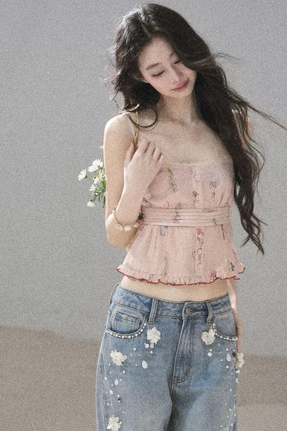 Lace Floral Ramie Top