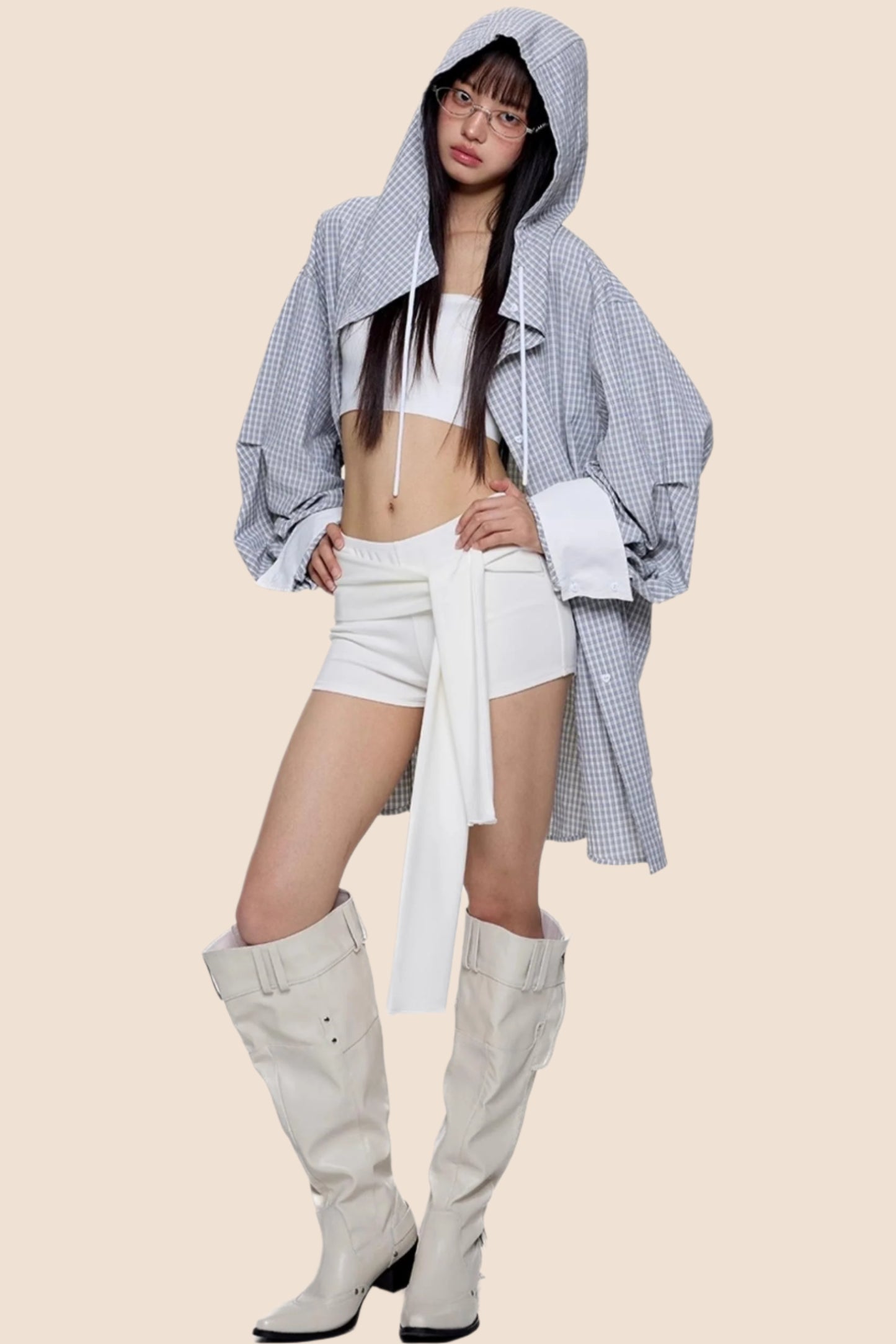 Plaid Hooded Casual Jacket