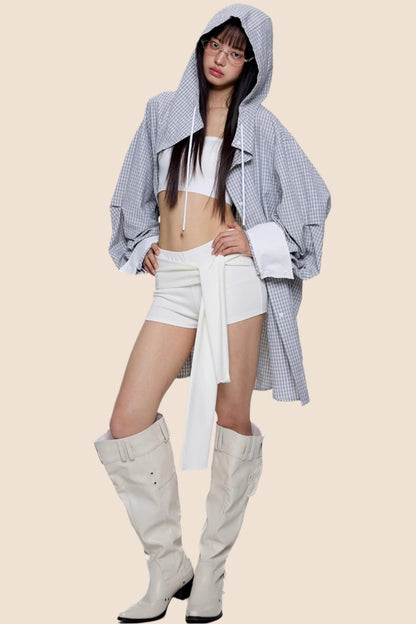 Plaid Hooded Casual Jacket