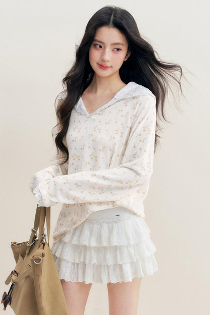 Floral Nocturne Long T-Shirt