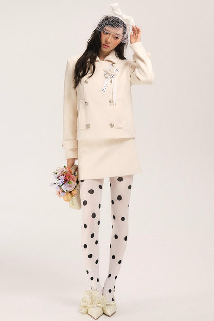 Flight Diary Woolen Jacket & Skirt Set-Up