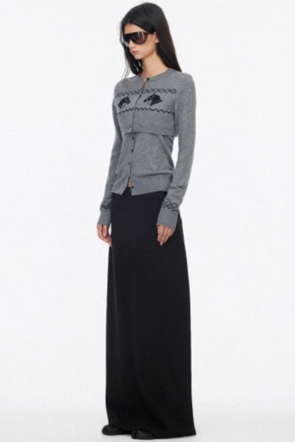 Wool Knit Two Piece Slim Jacket