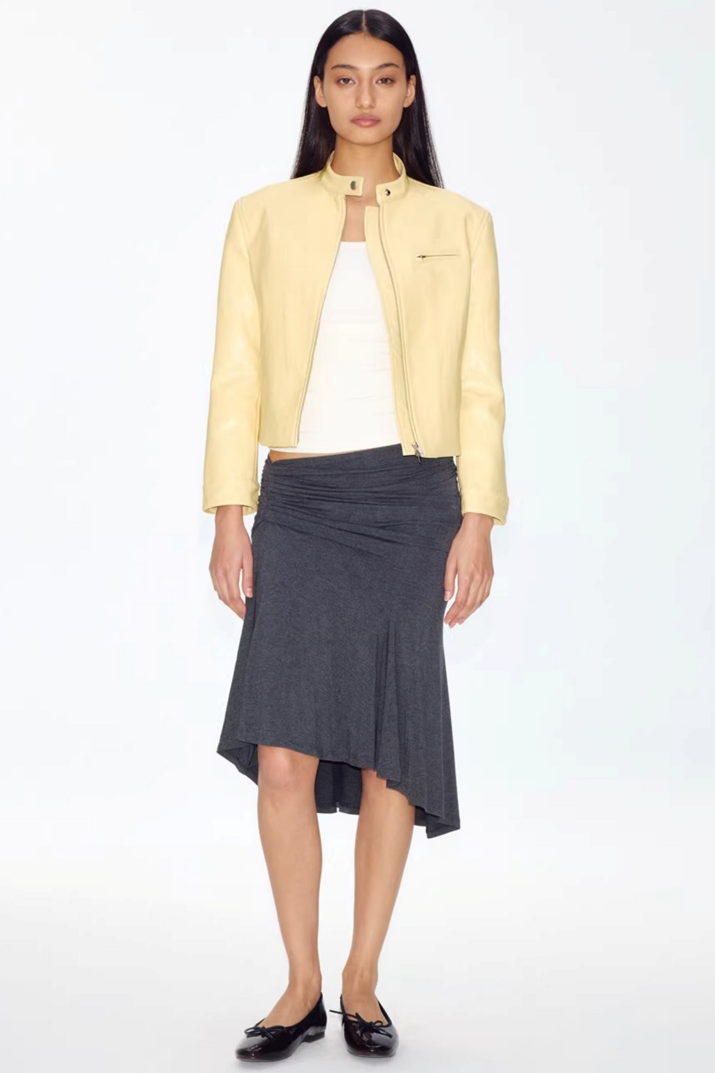 Retro Yellow Leather Jacket