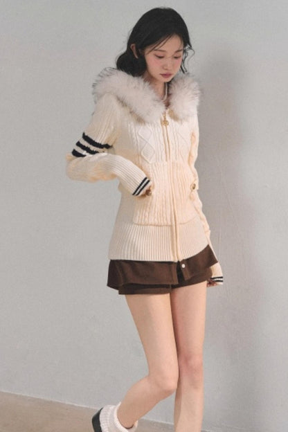 Winter Hooded Knit Sweater