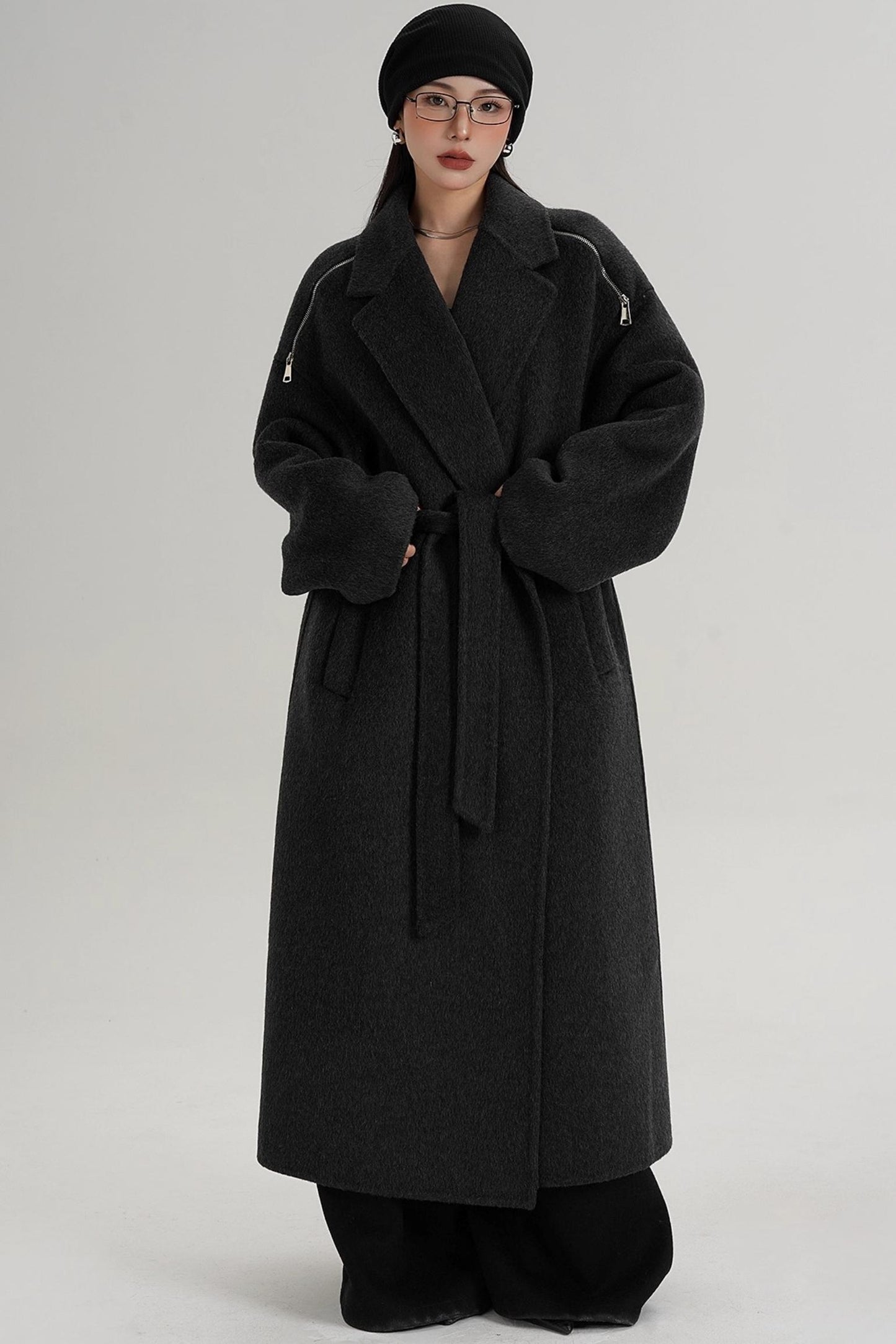 Elegant Shoulder Wool Coat