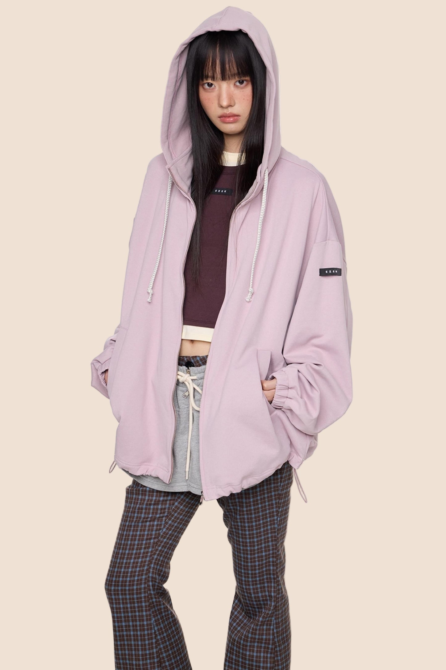 Vintage Drawstring Hoodie Jacket