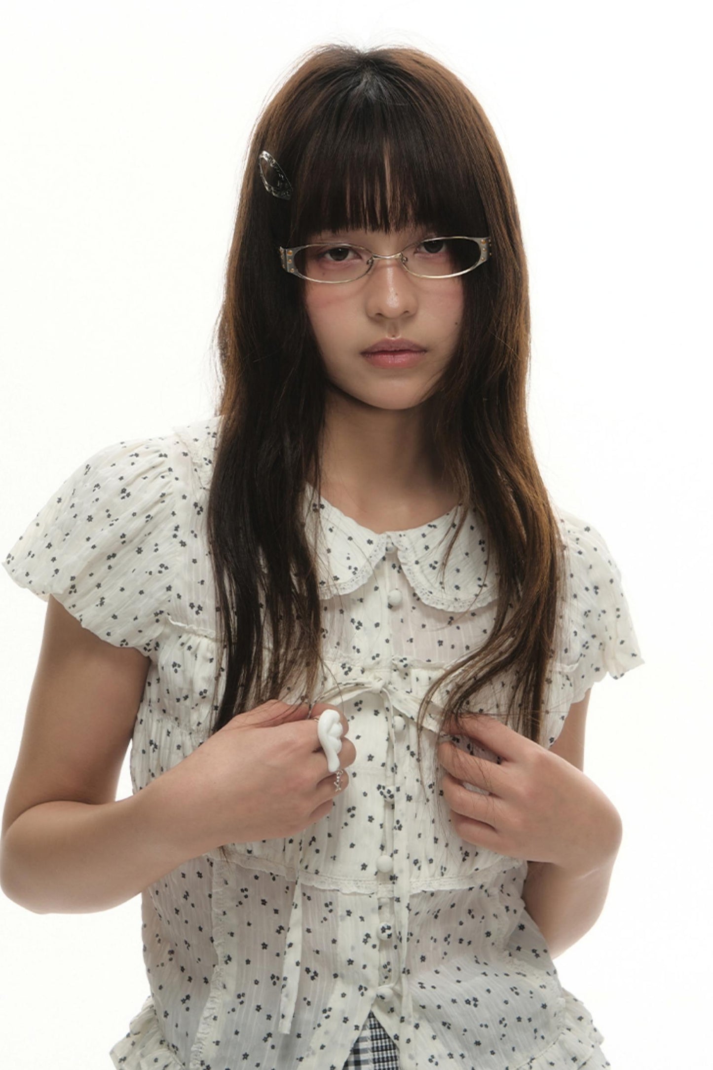 Designer Plaid Doll Collar Shirt