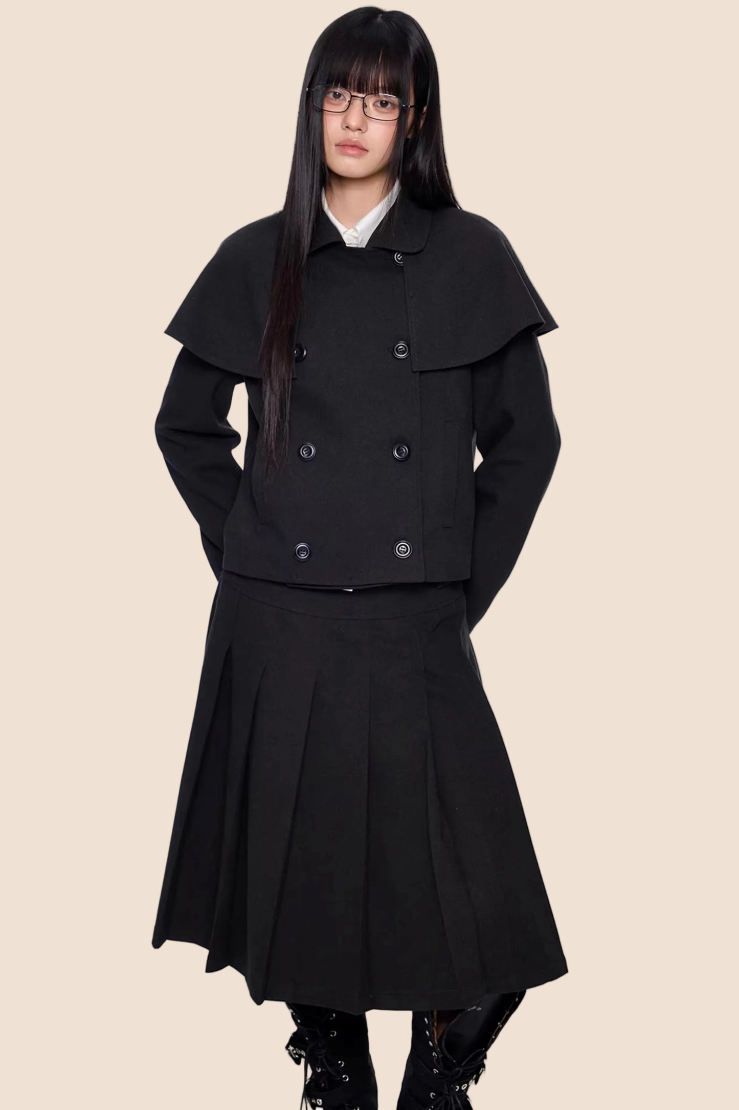 Doppelreihiger Cape-Mantel