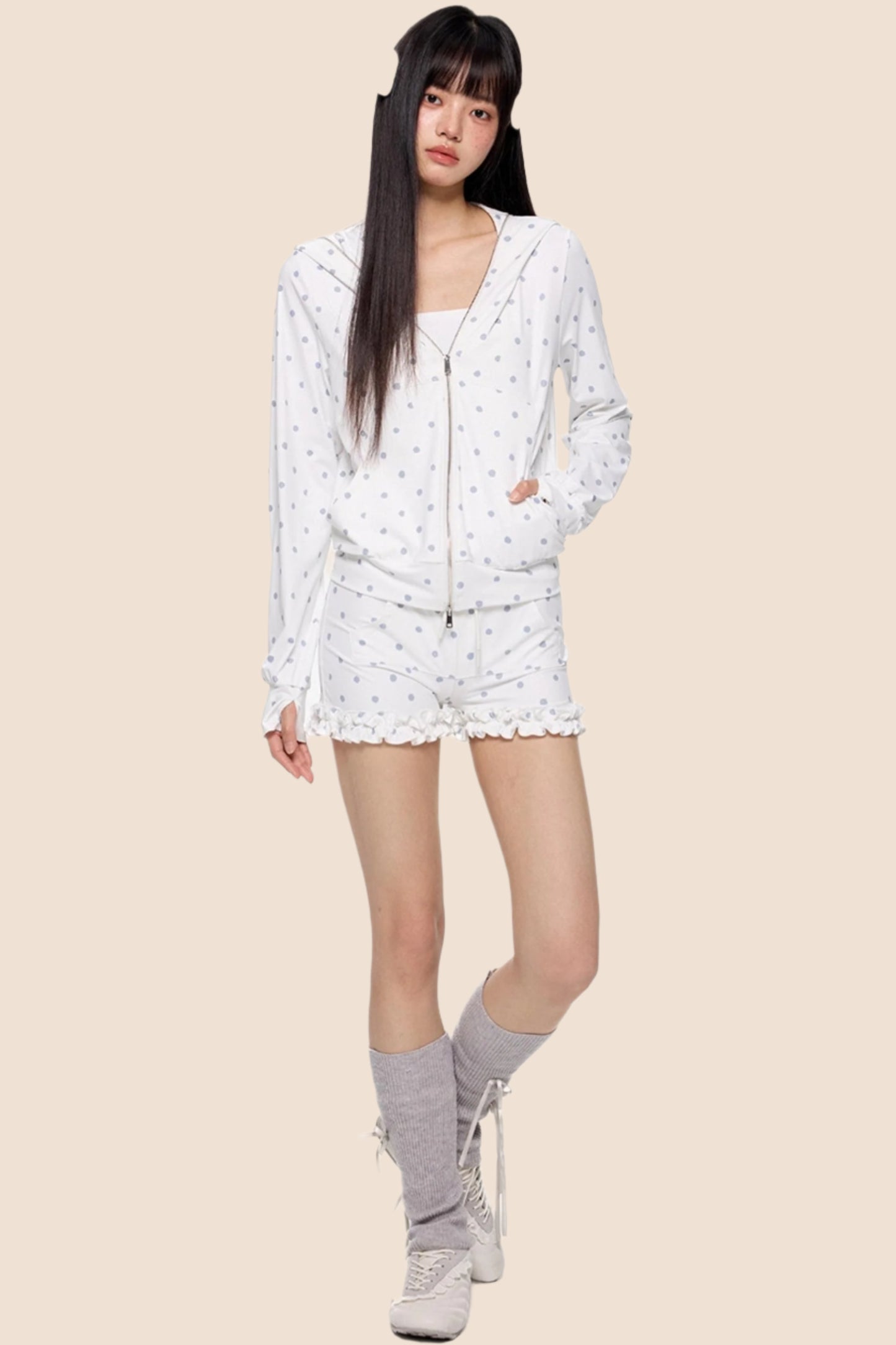 Summer Polka Dot Hoodie Set-Up