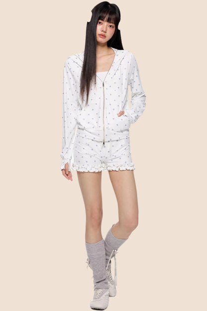 Summer Polka Dot Hoodie Set-Up