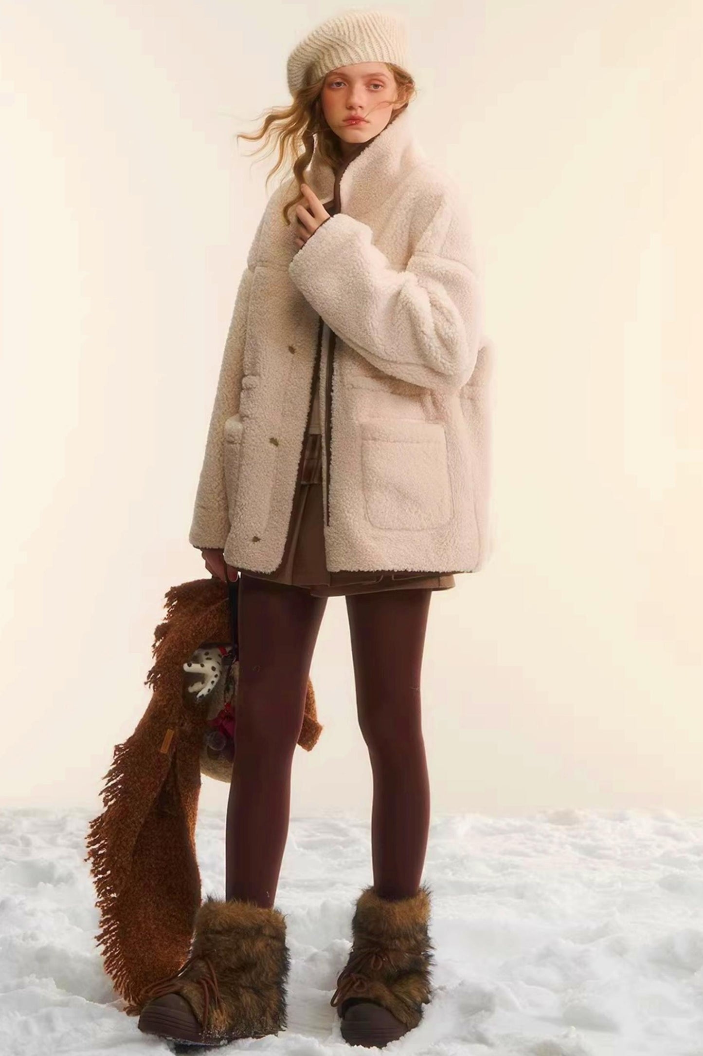 Reversible Lamb Wool Biker Jacket