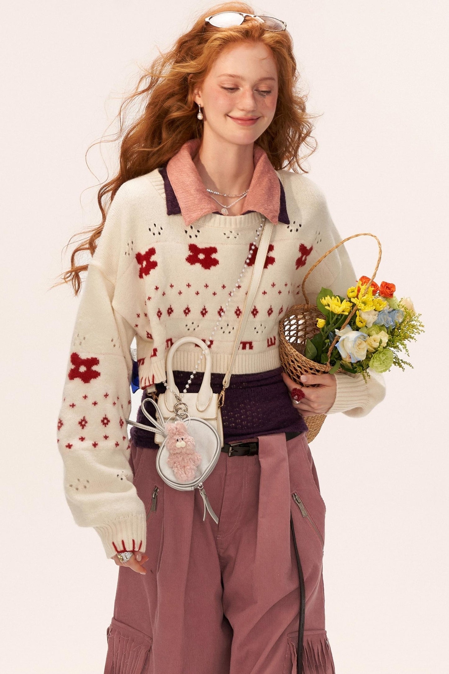 Star Jacquard Sweater Top Set-Up