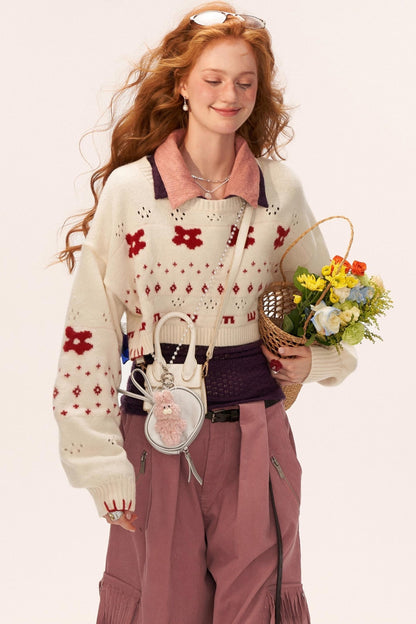 Star Jacquard Sweater Top Set-Up