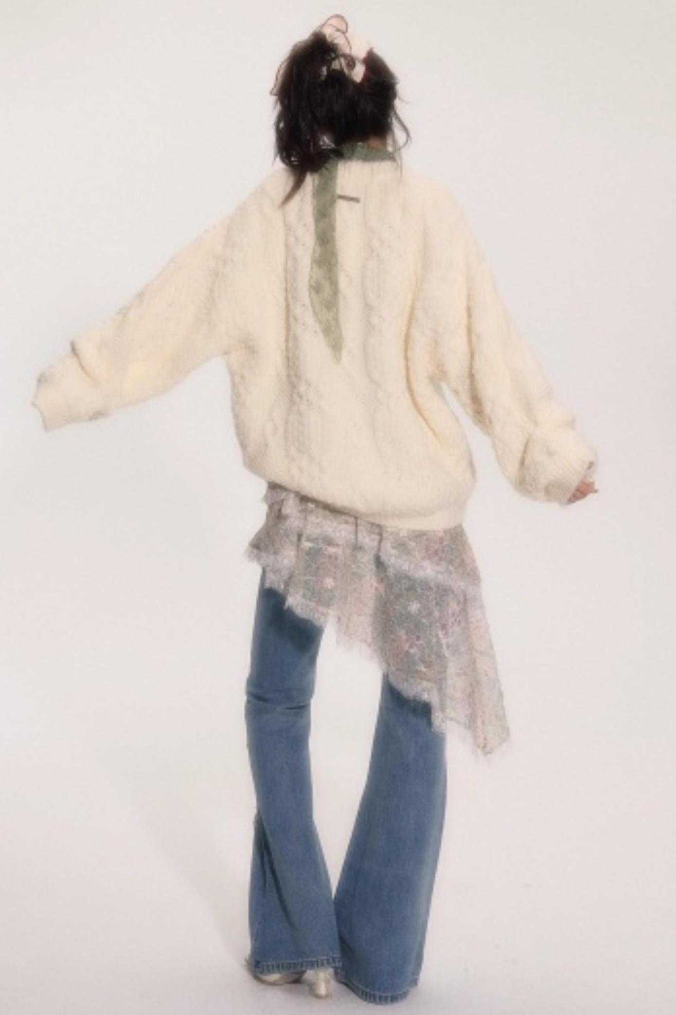 Embroidered Lace Ruffle Dress