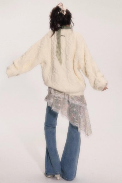 Embroidered Lace Ruffle Dress