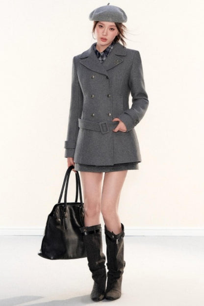 Woolen Lapel Coat