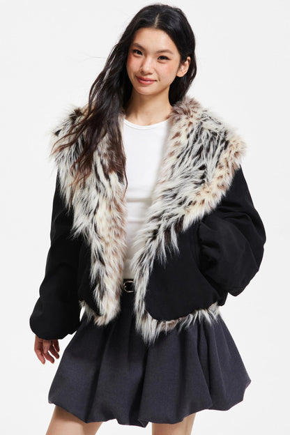 Winter Luxe Fur Collar Jacket