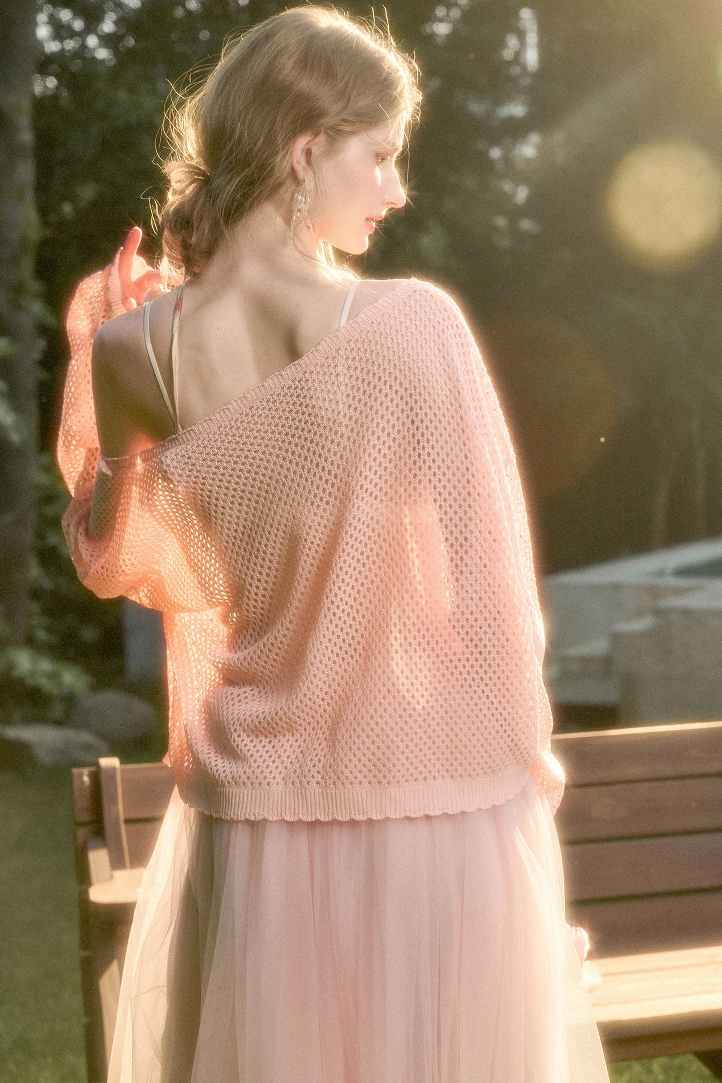 Galaxy Ice Silk Hollow Cardigan