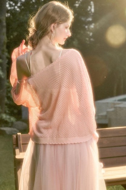 Galaxy Ice Silk Hollow Cardigan