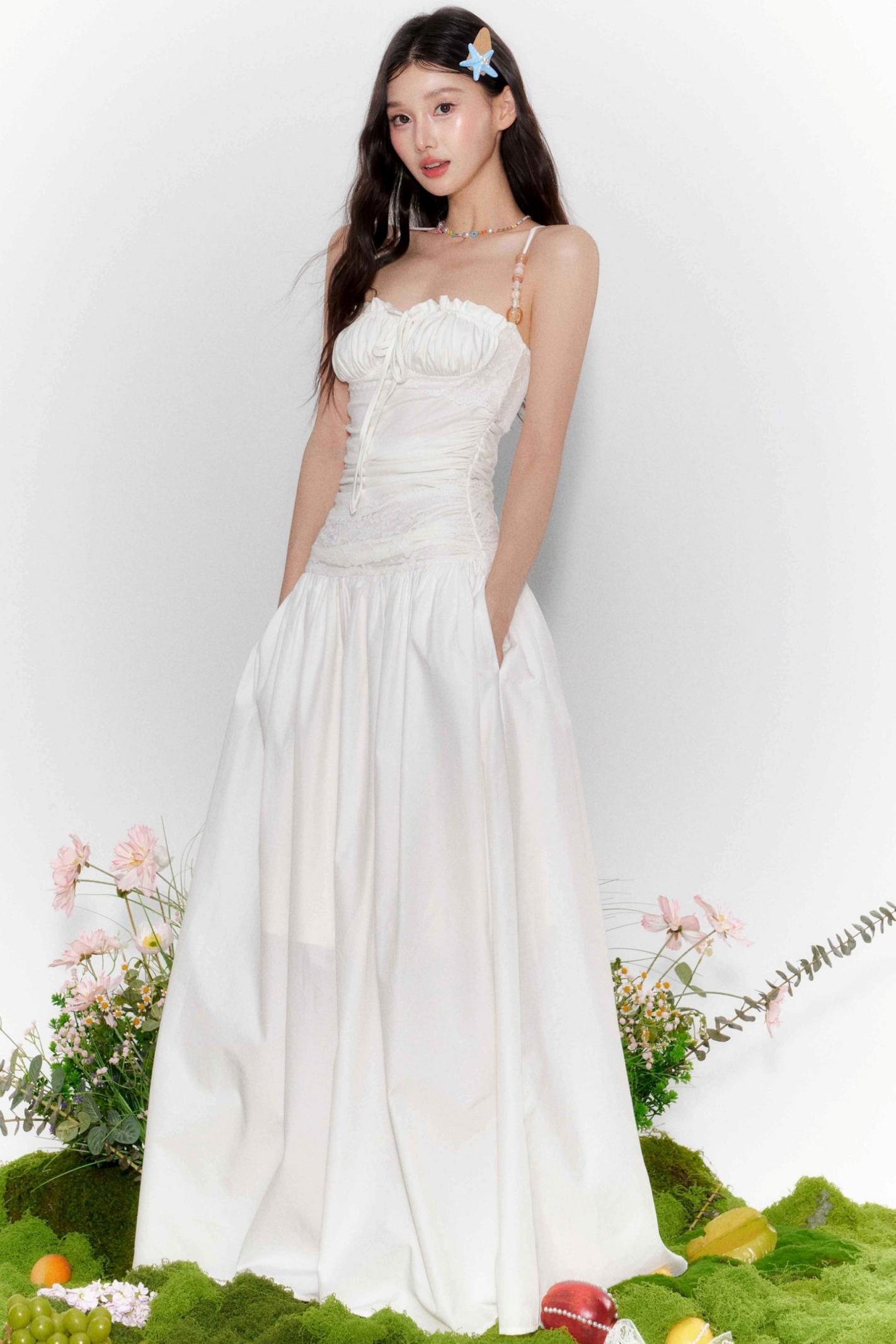 Island Lace-Up Halter Dress