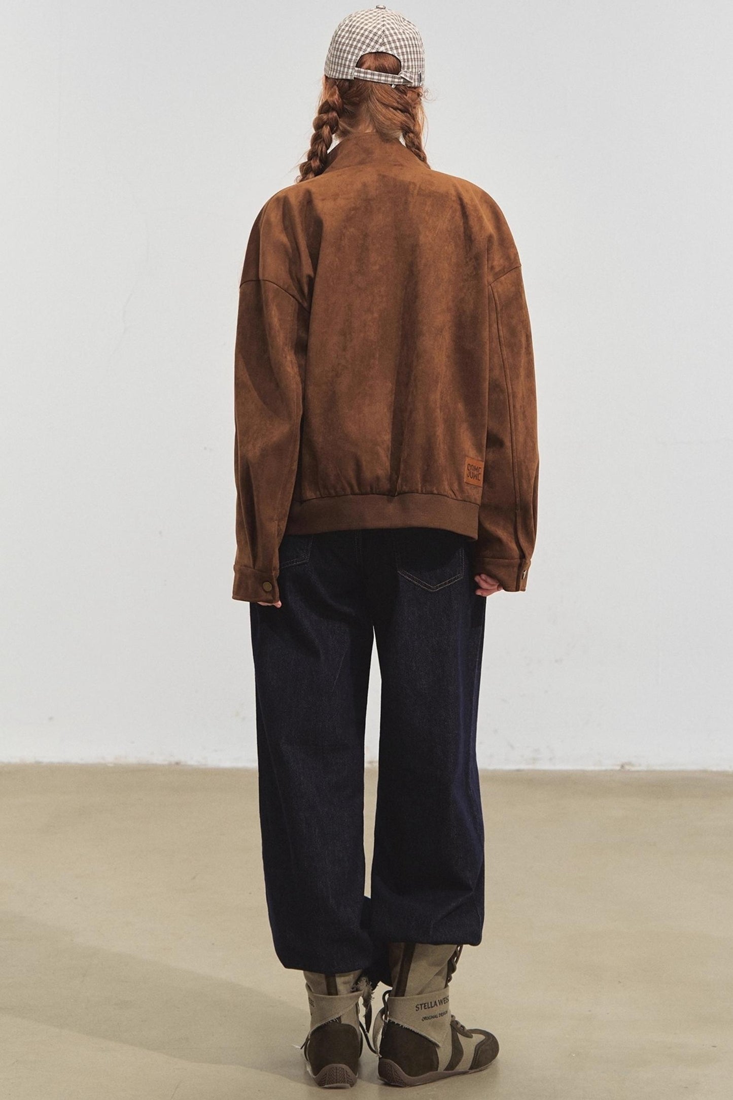 Lapel Suede Silhouette Jacket