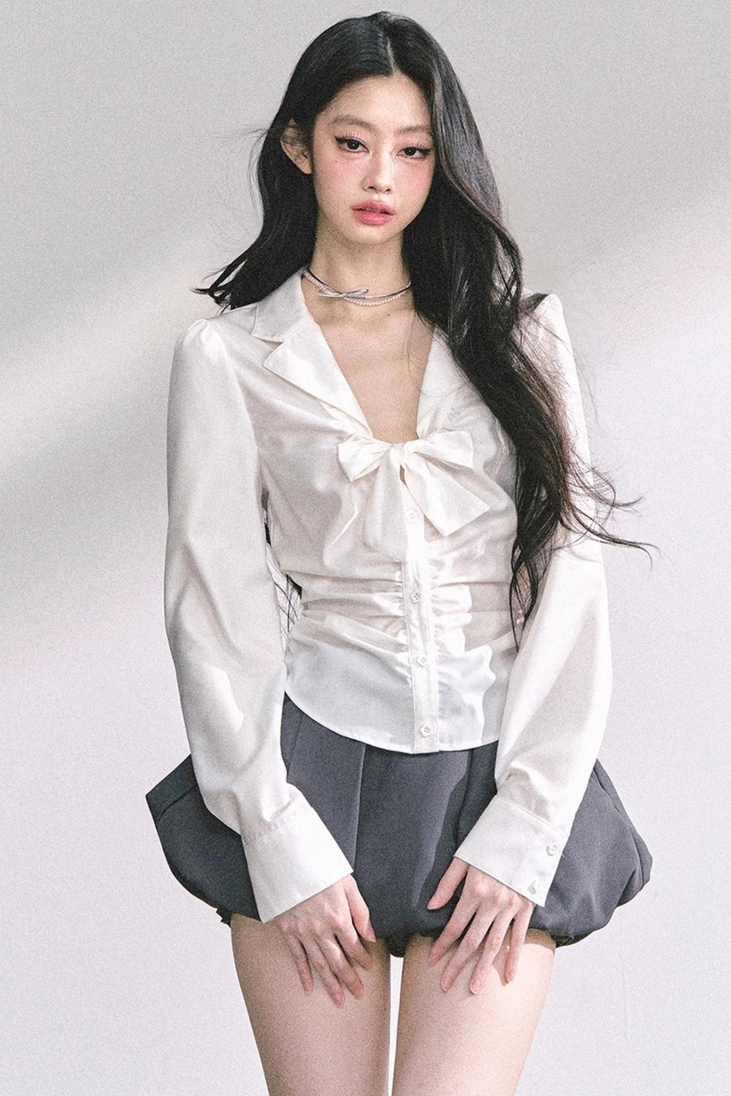 White Moonlight V-Neck Shirt