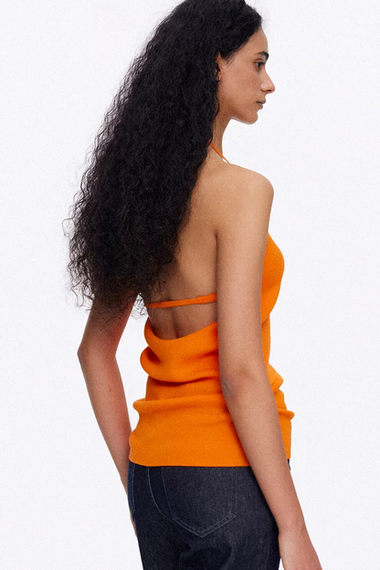 Lyocell Lace-Up Ribbed Vest