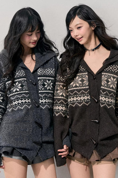 Fair Isle Duffle Cardigan