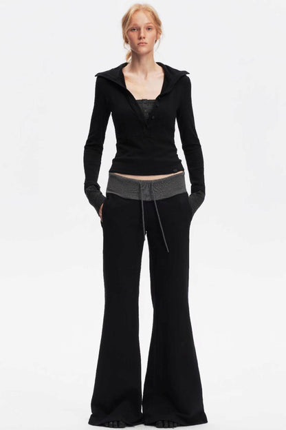 Henry Collar Knitted Top